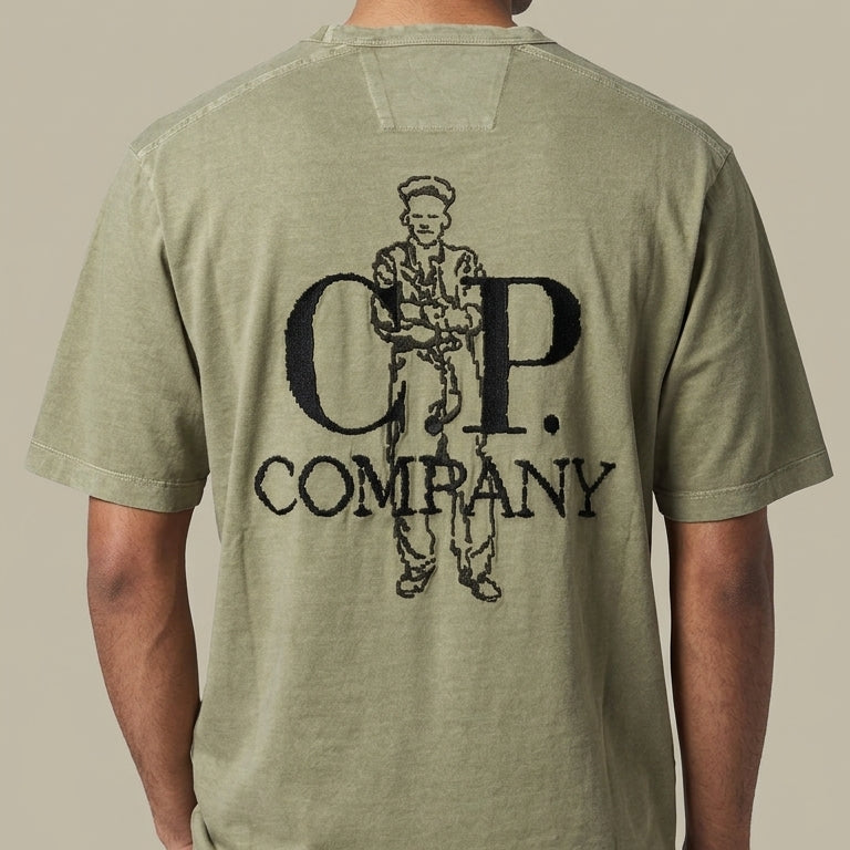 T-shirt C.P. Company Kaki - Coton épais C.P. Company