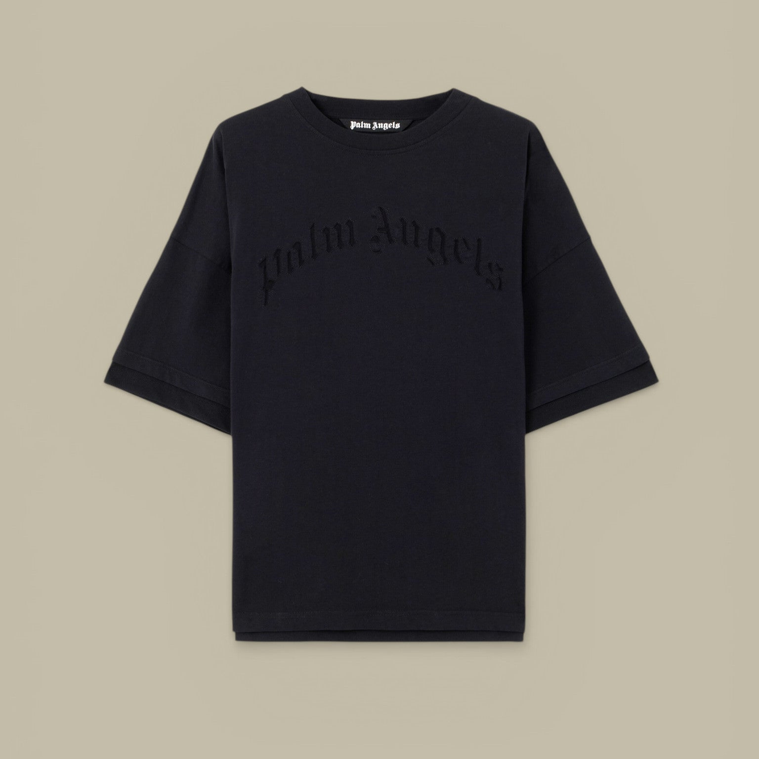 T-Shirt Palm Angels Noir - Curved Logo Palm Angels