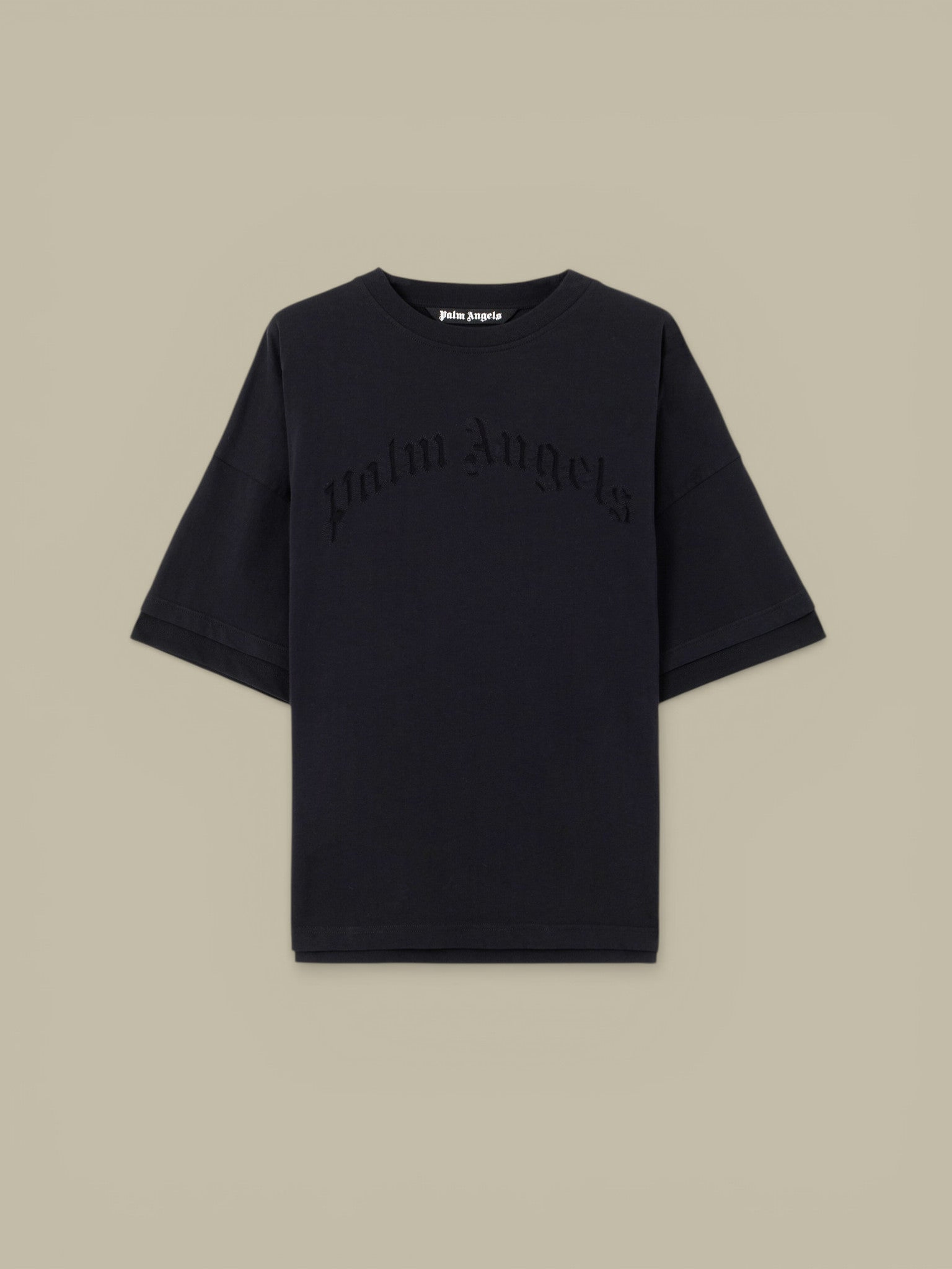 T-Shirt Palm Angels Noir - Curved Logo Palm Angels