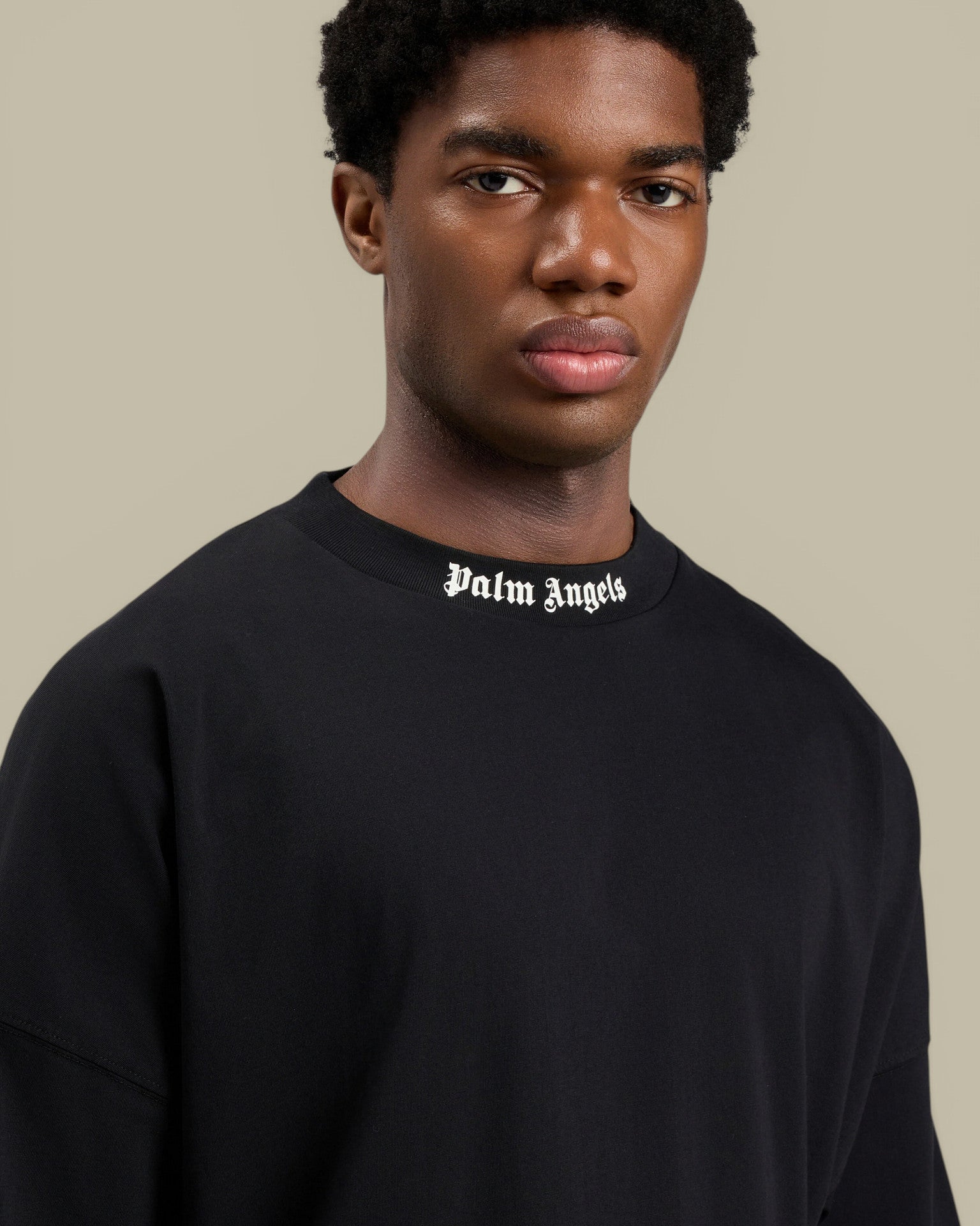 T-Shirt Palm Angels Noir - Classic Logo Over Tee Palm Angels