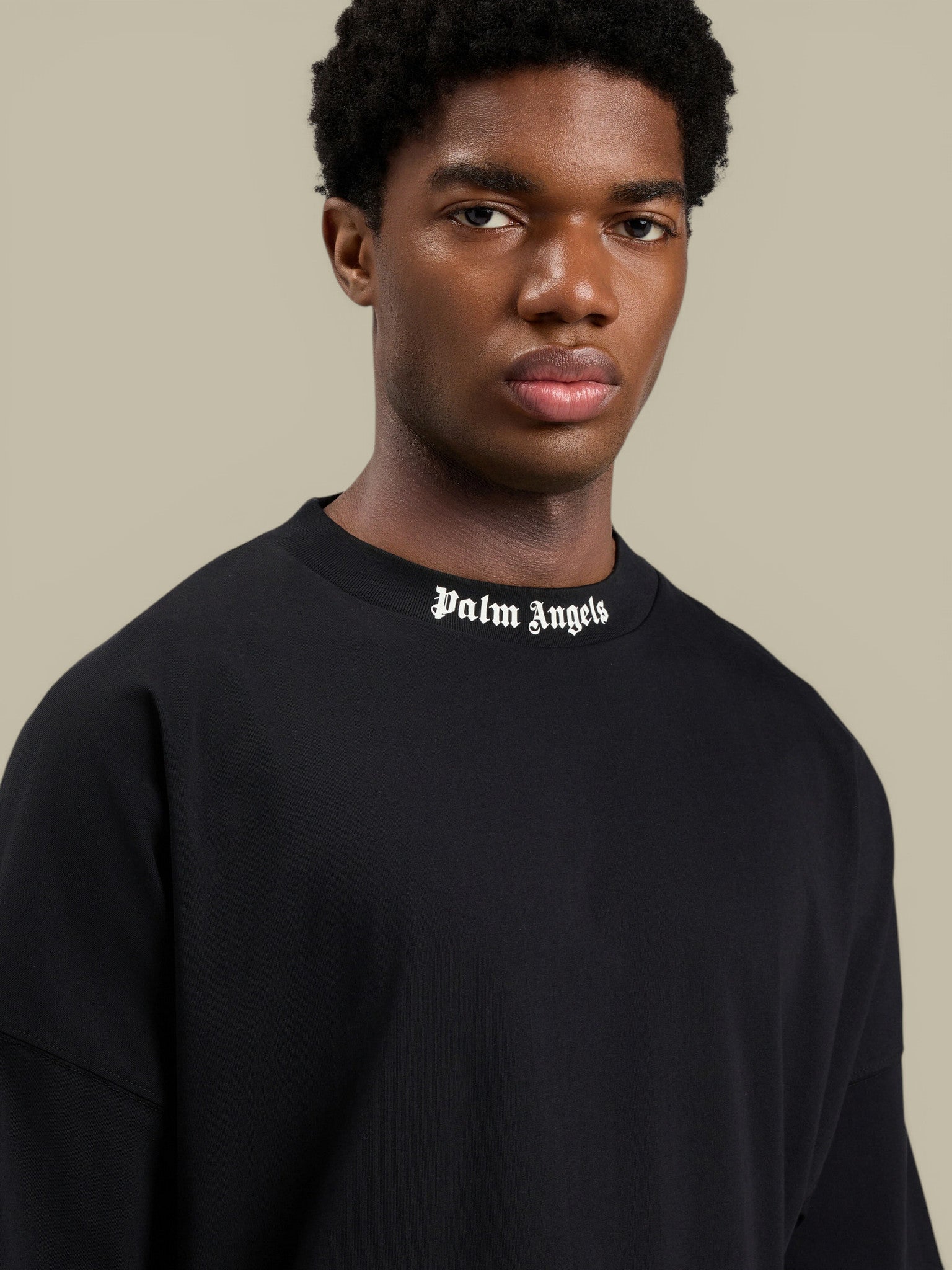 T-Shirt Palm Angels Noir - Classic Logo Over Tee Palm Angels