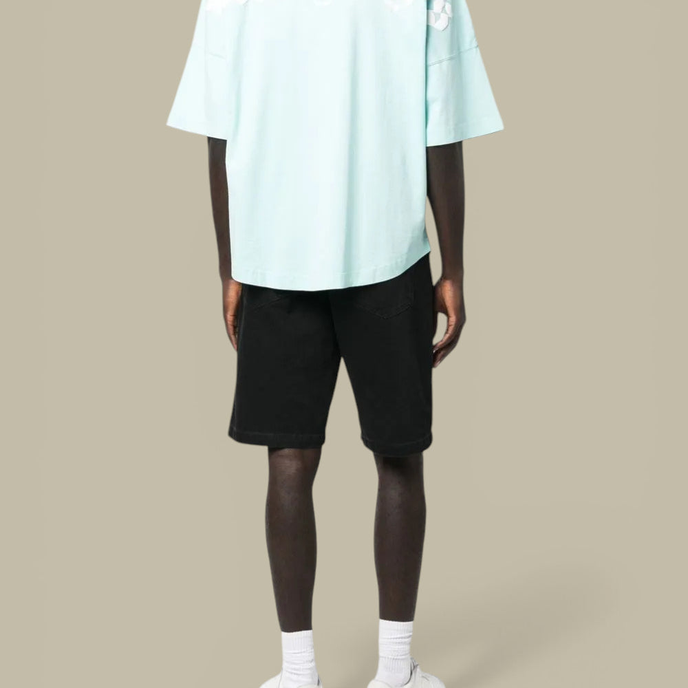 T-Shirt Palm Angels Bleu Ciel - Classic Logo Over Tee Palm Angels