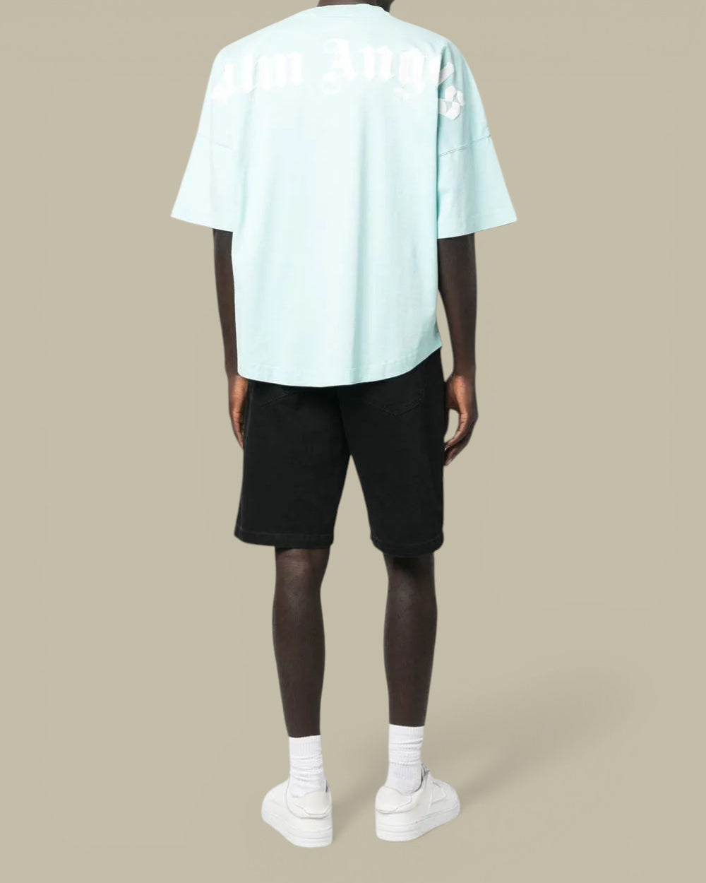 T-Shirt Palm Angels Bleu Ciel - Classic Logo Over Tee Palm Angels