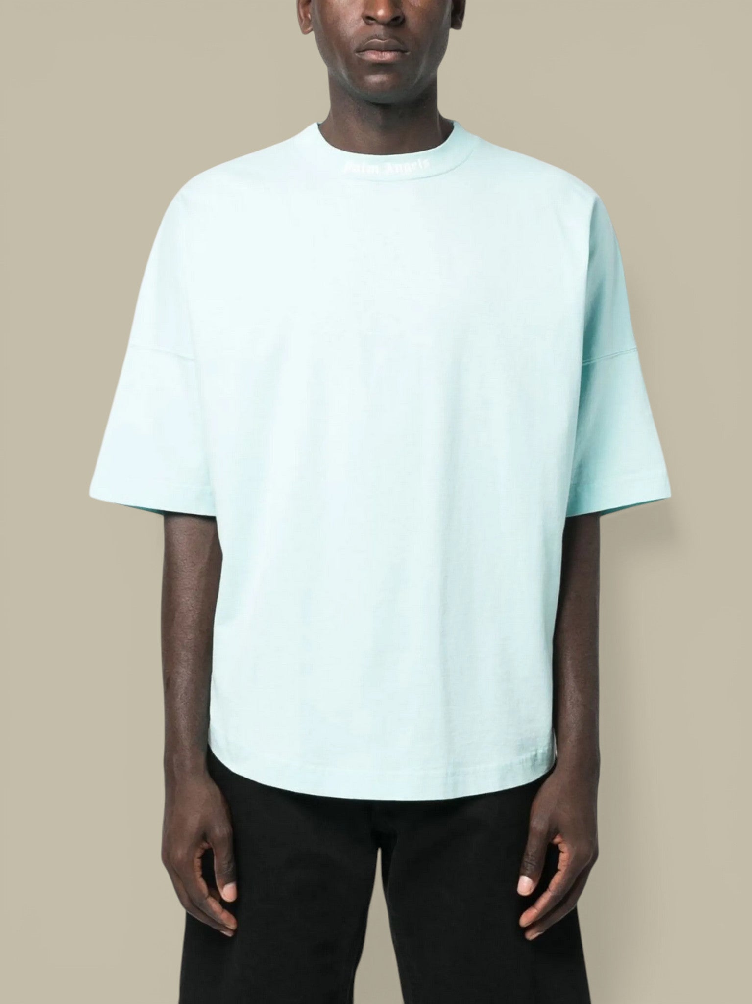 T-Shirt Palm Angels Bleu Ciel - Classic Logo Over Tee Palm Angels