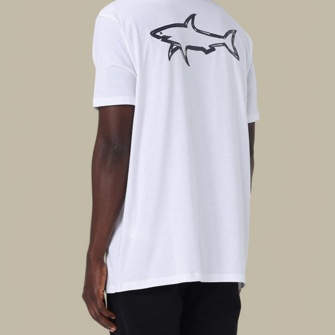 T-shirt Paul And Shark Blanc - Requin dans le dos Paul and Shark