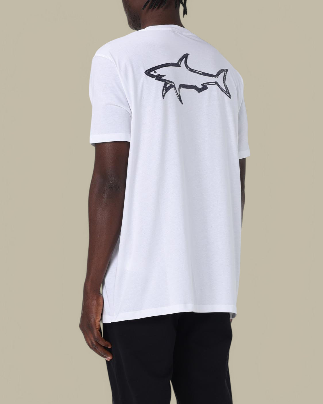 T-shirt Paul And Shark Blanc - Requin dans le dos Paul and Shark