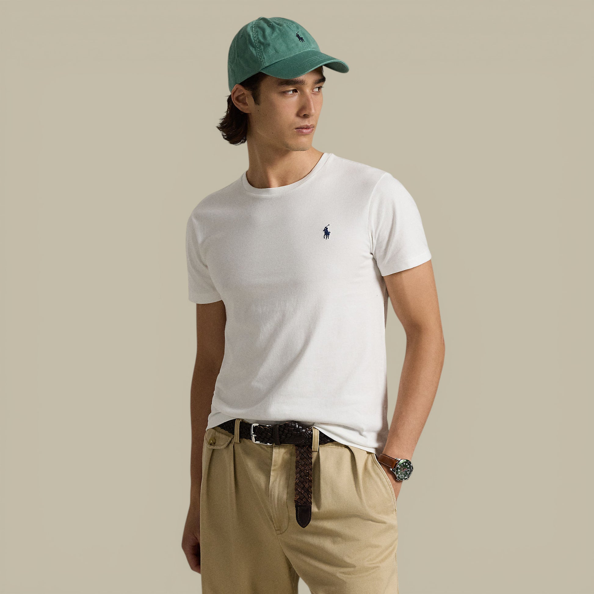 T-shirt Ralph Lauren Blanc - Custom Slim fit Ralph Lauren