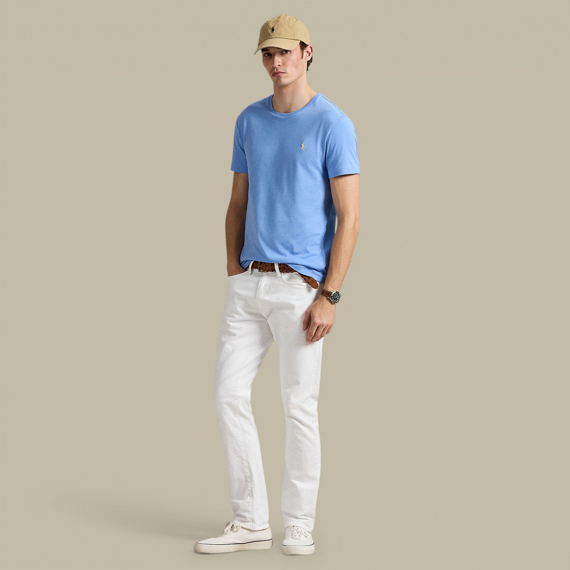 T-shirt Ralph Lauren Bleu - Custom Slim fit Ralph Lauren