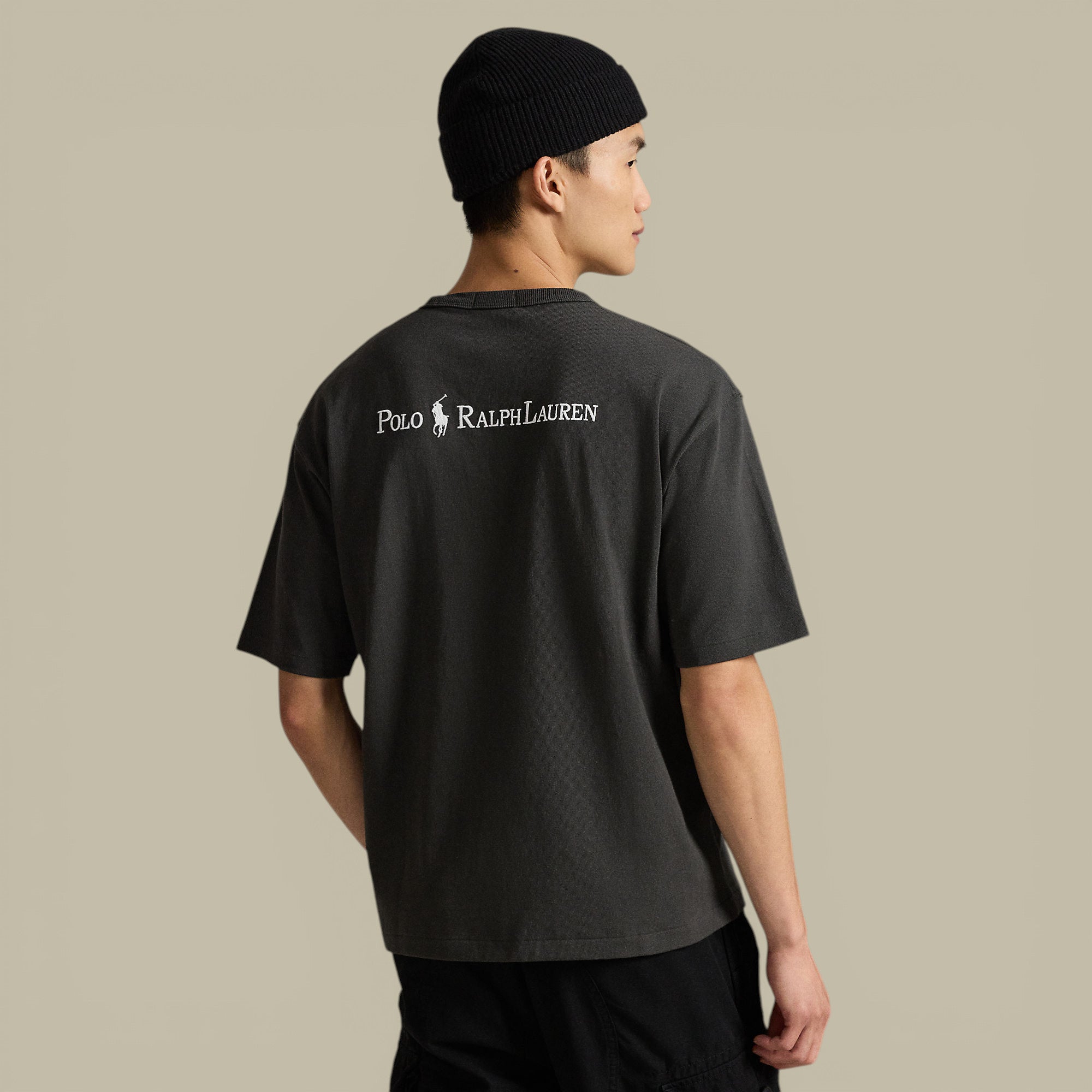 T-Shirt Ralph Lauren Gris Foncé - Coton Épais Ralph Lauren