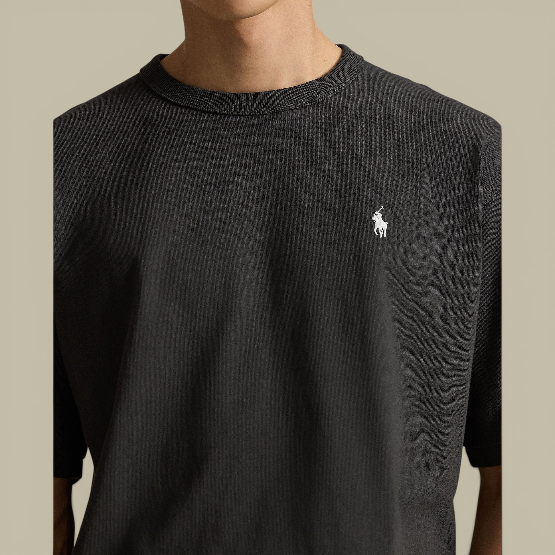 T-Shirt Ralph Lauren Gris Foncé - Coton Épais Ralph Lauren