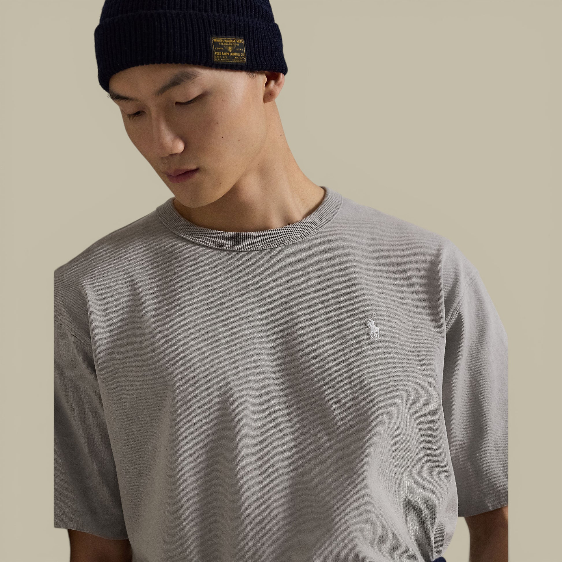 T-Shirt Ralph Lauren Gris - Coton Épais Ralph Lauren