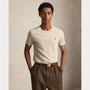 T-Shirt Ralph Lauren Beige - T-SHIRT COL ROND EN JERSEY À COUPE AJUSTÉE PERSONNALISÉE Ralph Lauren