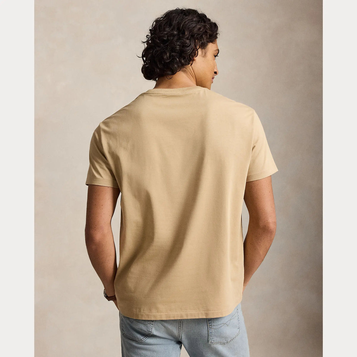 T-Shirt Ralp Lauren Beige - T-SHIRT COL ROND EN JERSEY À COUPE AJUSTÉE PERSONNALISÉE Ralph Lauren