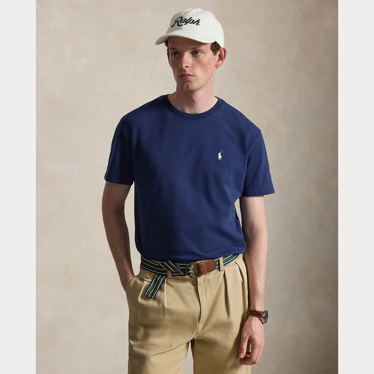 T-Shirt Ralph Lauren Bleu - T-SHIRT EN MAILLOT COUPE CLASSIQUE Ralph Lauren