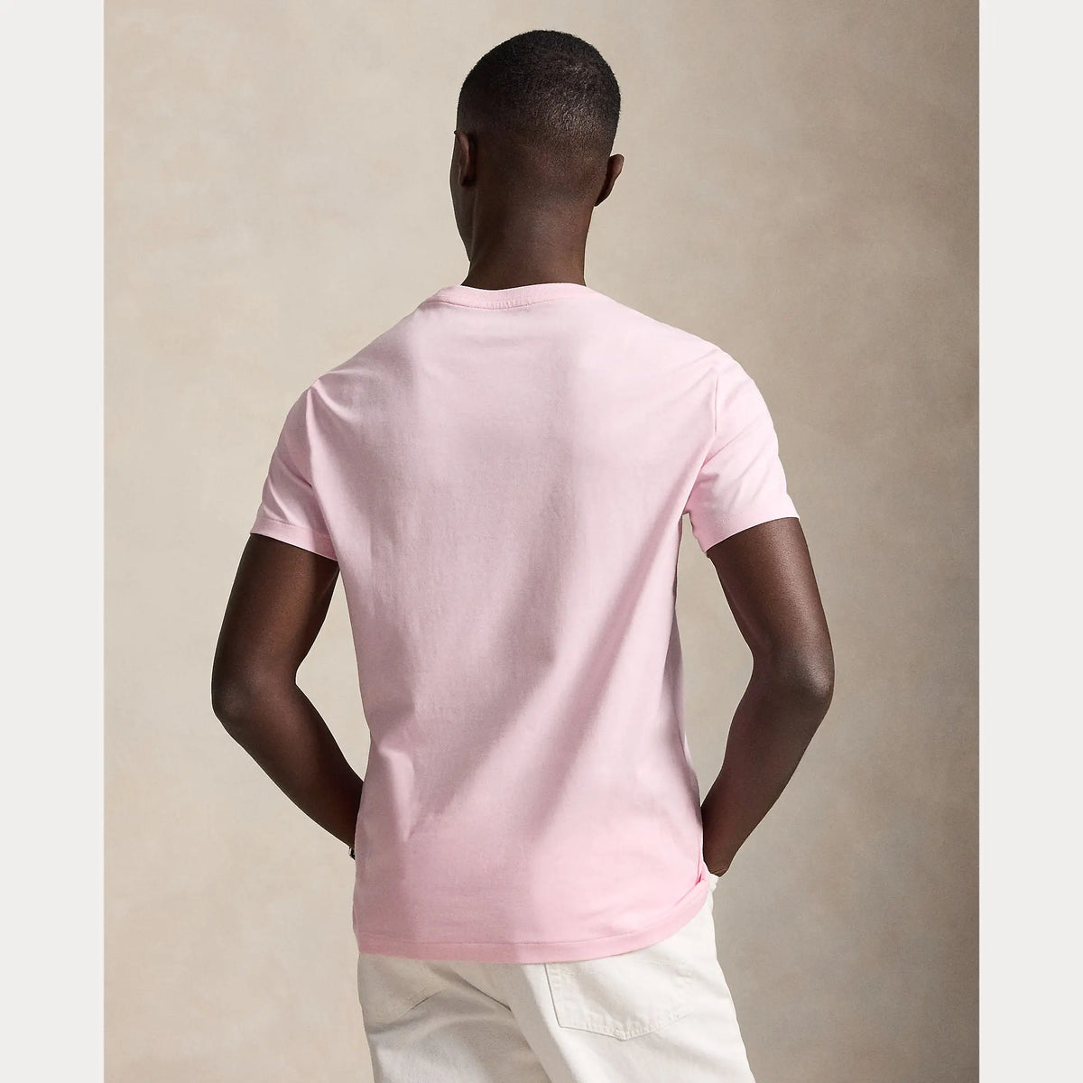 T-Shirt Ralph Lauren Rose - T-SHIRT COL ROND EN JERSEY À COUPE AJUSTÉE PERSONNALISÉE Ralph Lauren
