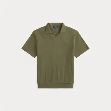 Polo Ralph Lauren Kaki - POINTELLE-RIBBED POLO SHIRT Ralph Lauren