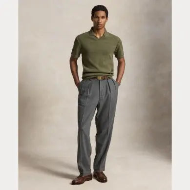 Polo Ralph Lauren Kaki - POINTELLE-RIBBED POLO SHIRT Ralph Lauren