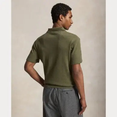 Polo Ralph Lauren Kaki - POINTELLE-RIBBED POLO SHIRT Ralph Lauren