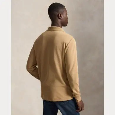 Polo Ralph Lauren Camel - Polo en maille extensible coupe ajustée Ralph Lauren