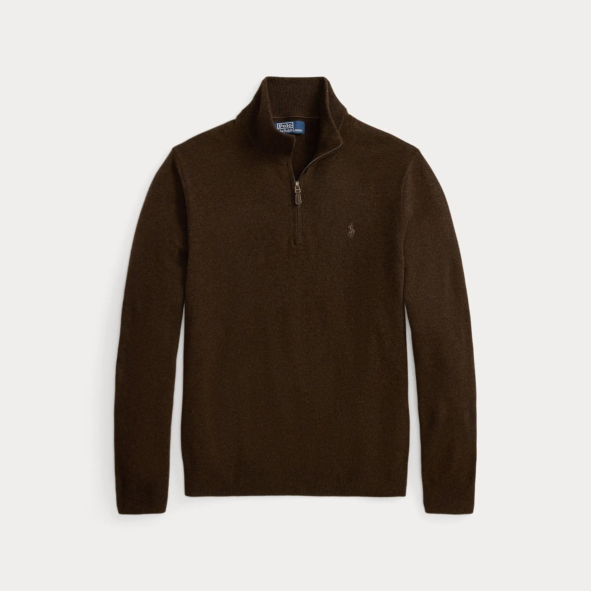 Pull Ralph Lauren Marron - PULL EN LAINE À QUART DE ZIP Ralph Lauren