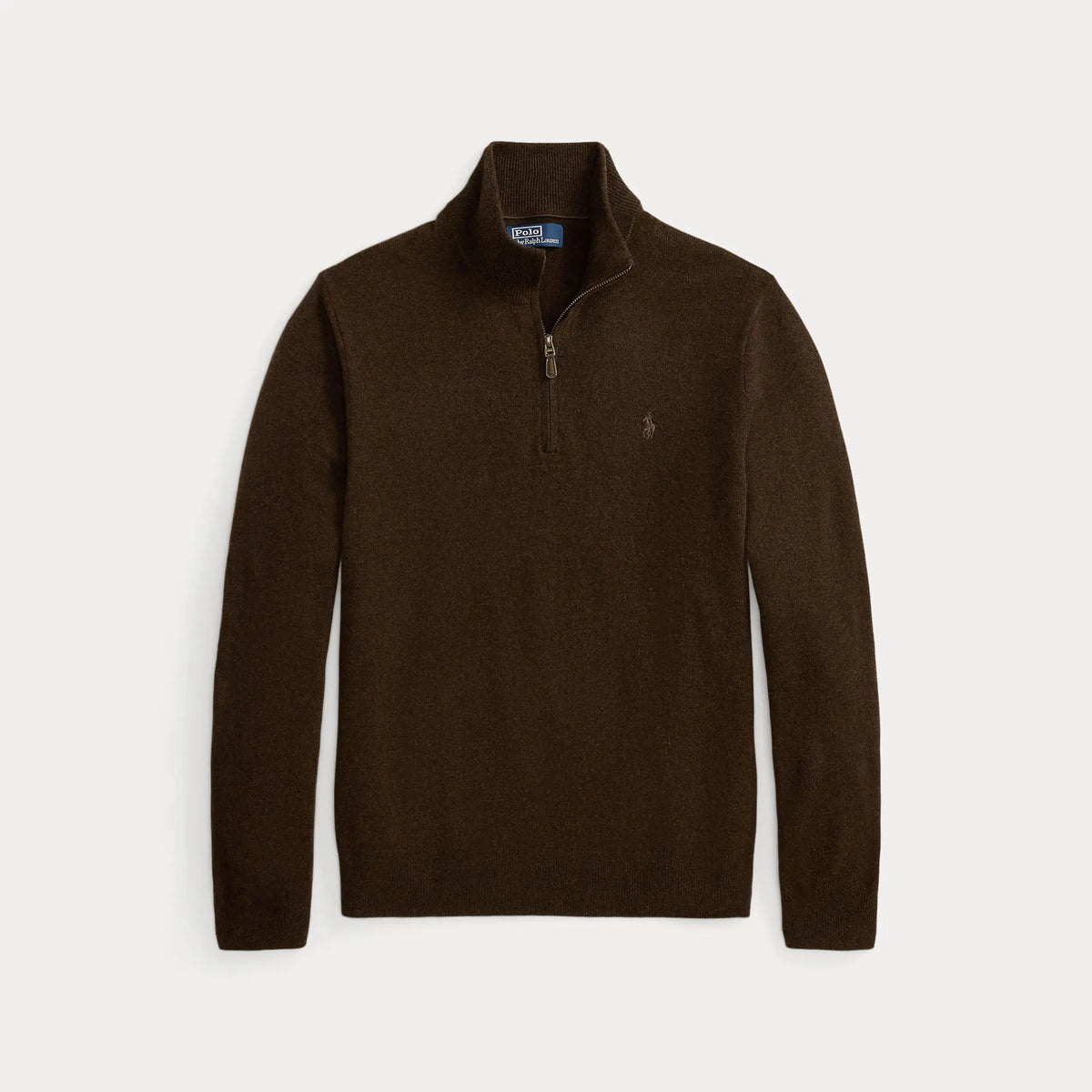 Pull Ralph Lauren Marron - PULL EN LAINE À QUART DE ZIP Ralph Lauren