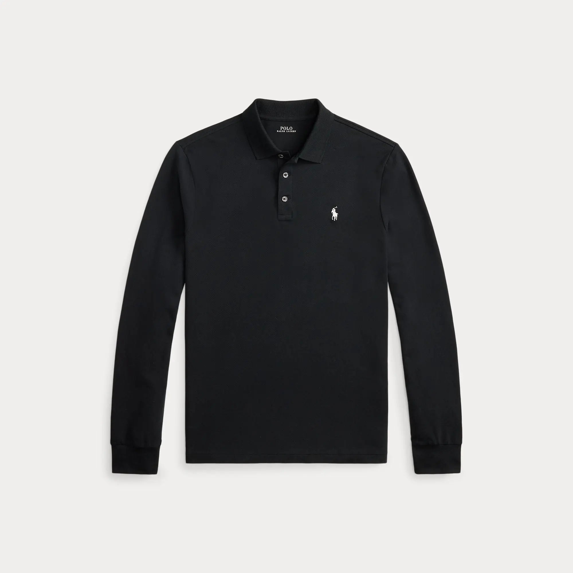Polo Ralph Lauren Noir - Polo en maille extensible coupe ajustée Ralph Lauren