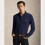 Polo Manche Longue Ralph Lauren Bleu Marine -  Polo en maille extensible coupe ajustée Ralph Lauren