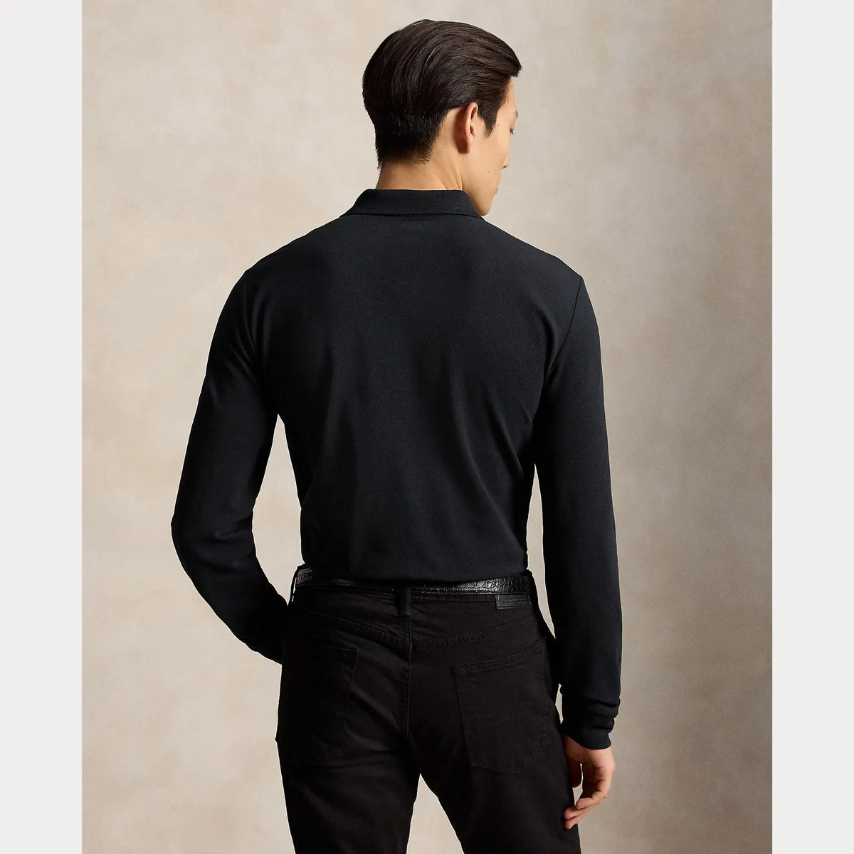 Polo Ralph Lauren Noir - Polo en maille extensible coupe ajustée Ralph Lauren