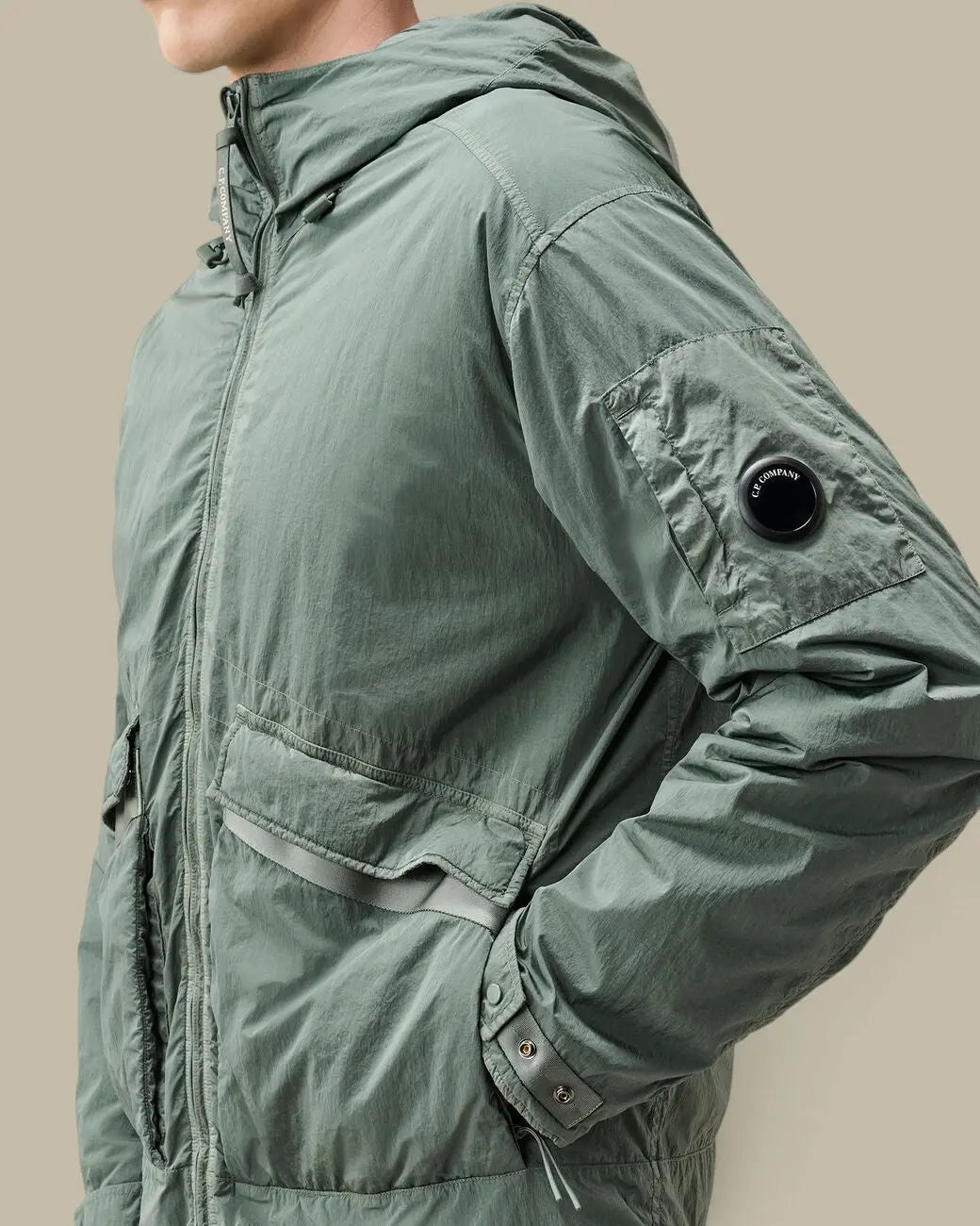 Veste à Capuche C.P. Company Kaki - Chrome-R Goggle C.P. Company