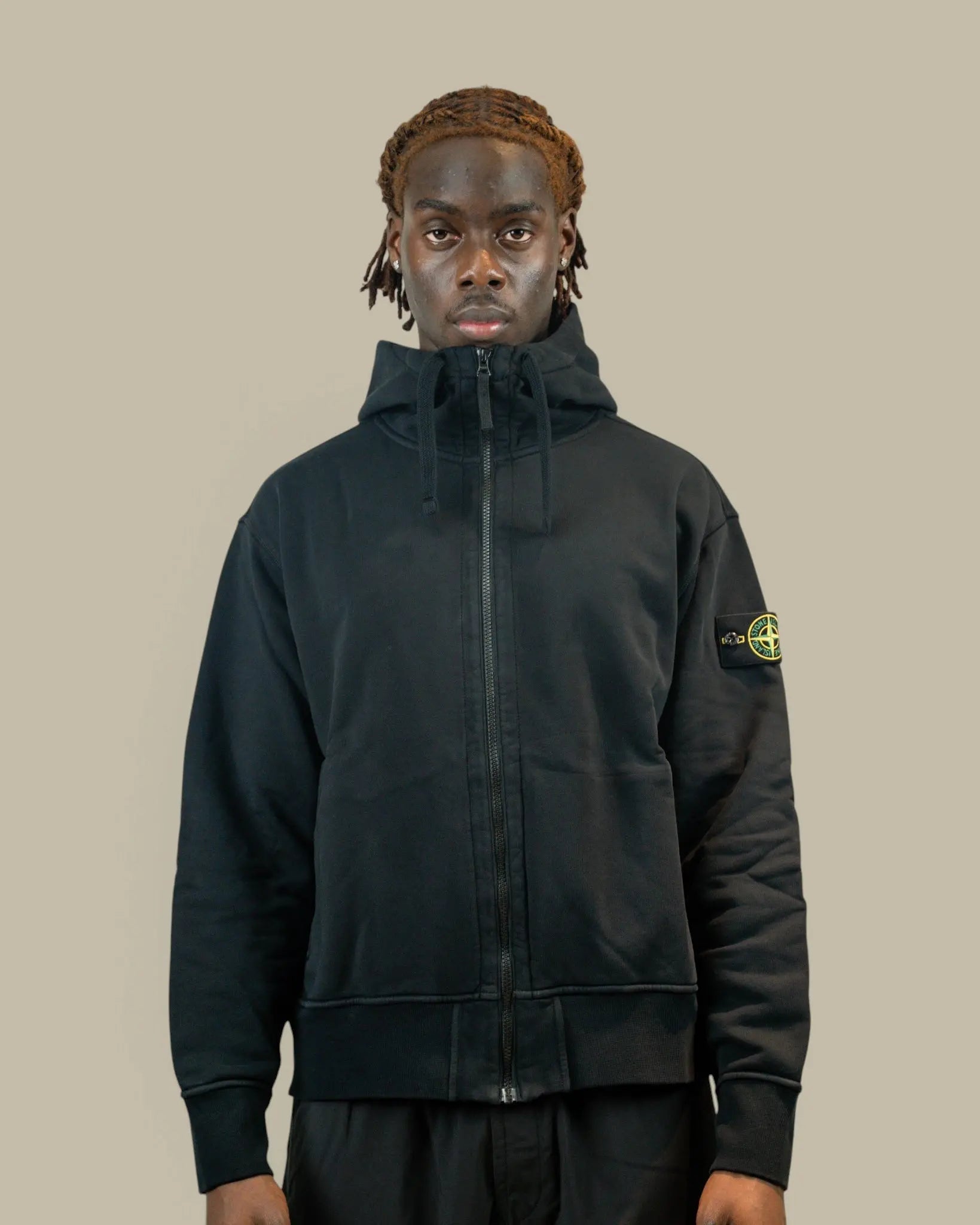 Veste à Capuche Stone Island col montant  - Black Stone Island
