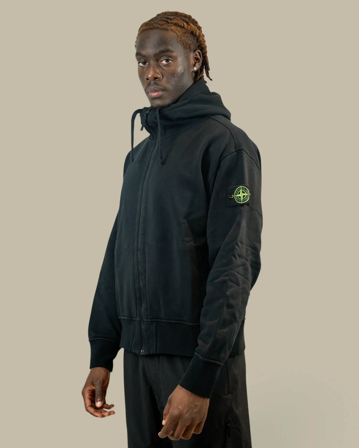 Veste à Capuche Stone Island col montant  - Black Stone Island