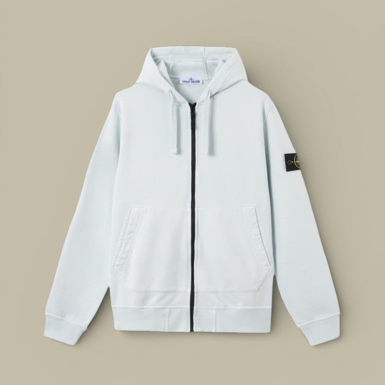 Veste à Capuche Stone Island - Bleu ciel - sweat