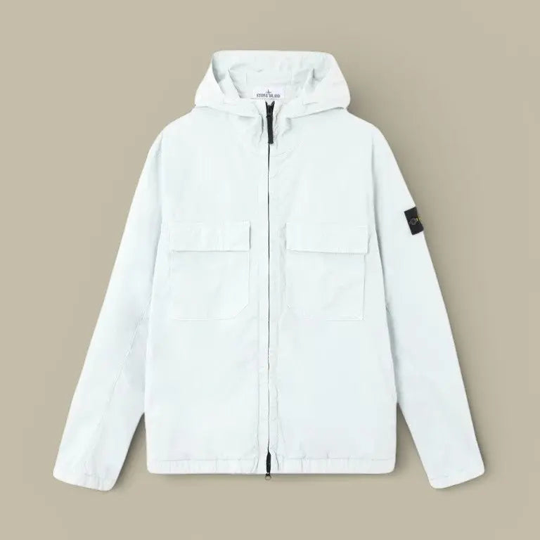 Veste à Capuche Stone Island Bleu Ciel - Stretch Organic - veste