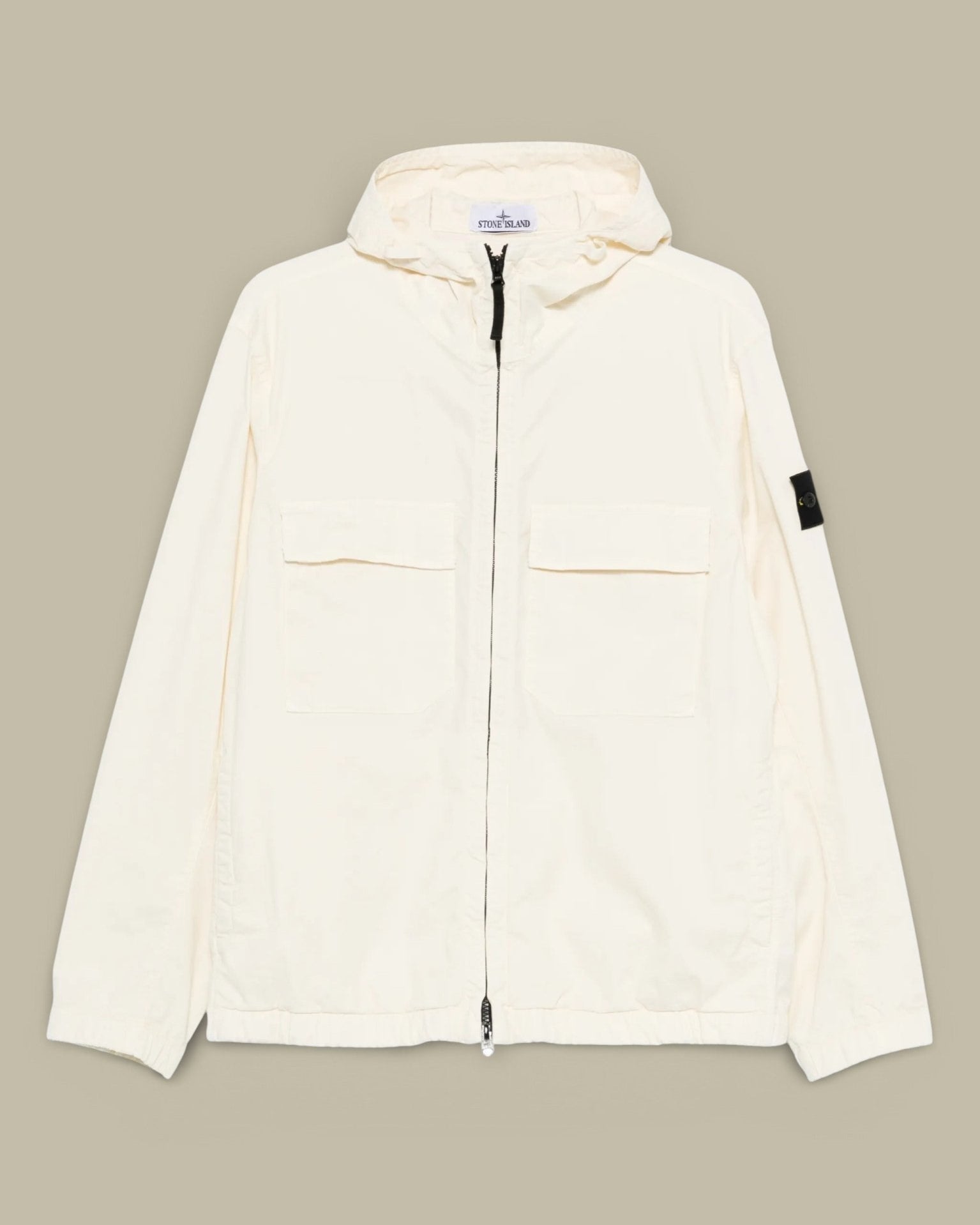 Veste à Capuche Stone Island Creme - Stretch Organic - veste
