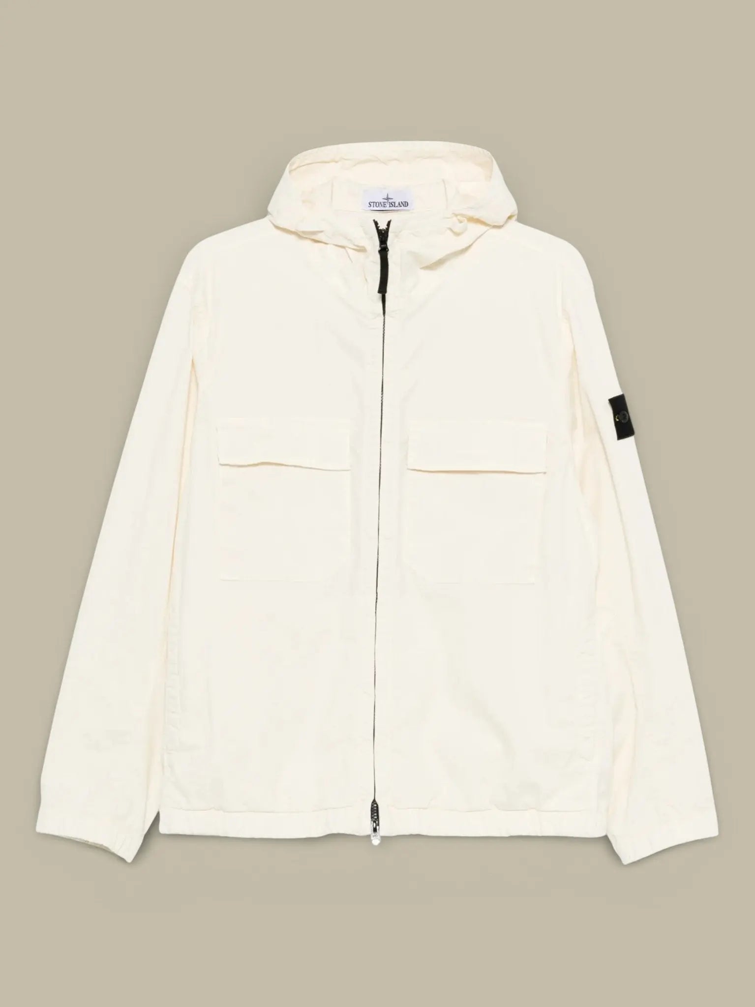 Veste à Capuche Stone Island Creme - Stretch Organic - veste