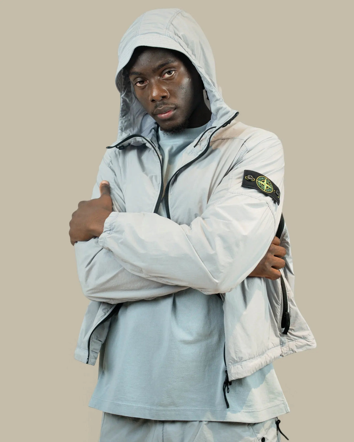 Veste à Capuche Stone Island Gris - Nylon Ultralight Stone Island