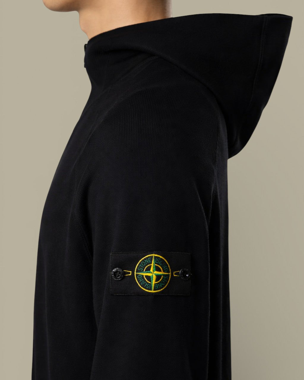Veste à Capuche Stone Island Noir - Compact Rib Soft - veste
