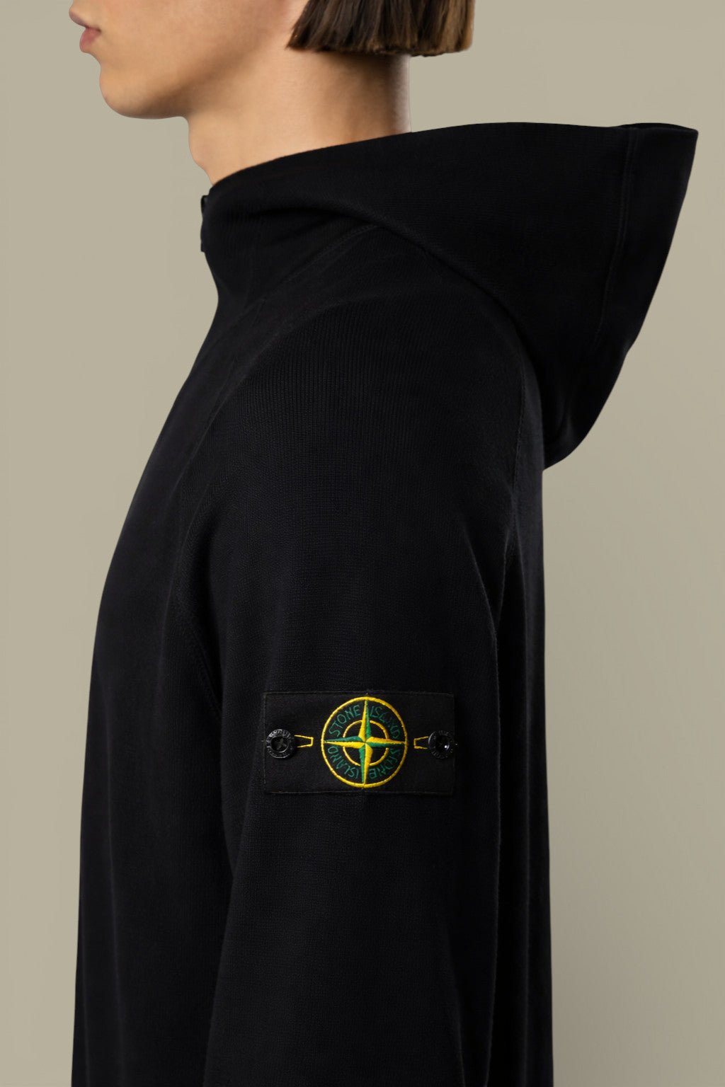 Veste à Capuche Stone Island Noir - Compact Rib Soft - veste