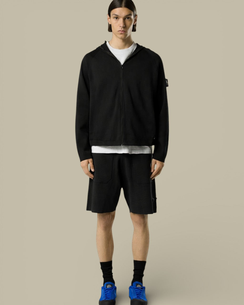 Veste à Capuche Stone Island Noir - Compact Rib Soft - veste