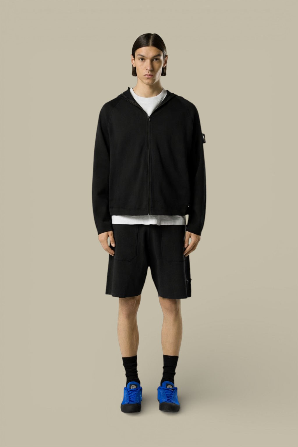 Veste à Capuche Stone Island Noir - Compact Rib Soft - veste