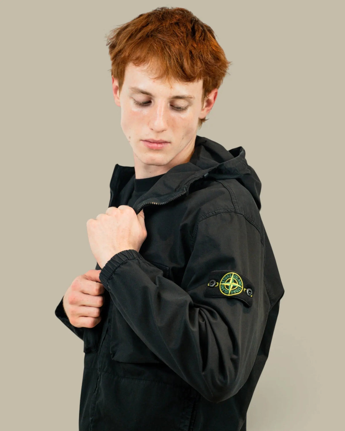 Veste à Capuche Stone Island Noir- Stretch Organic Stone Island