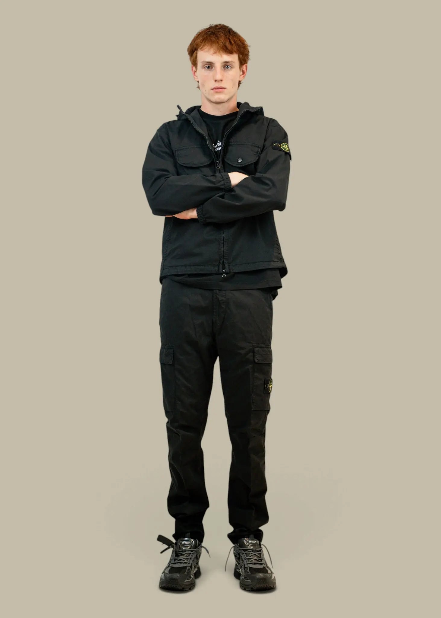 Veste à Capuche Stone Island Noir- Stretch Organic Stone Island