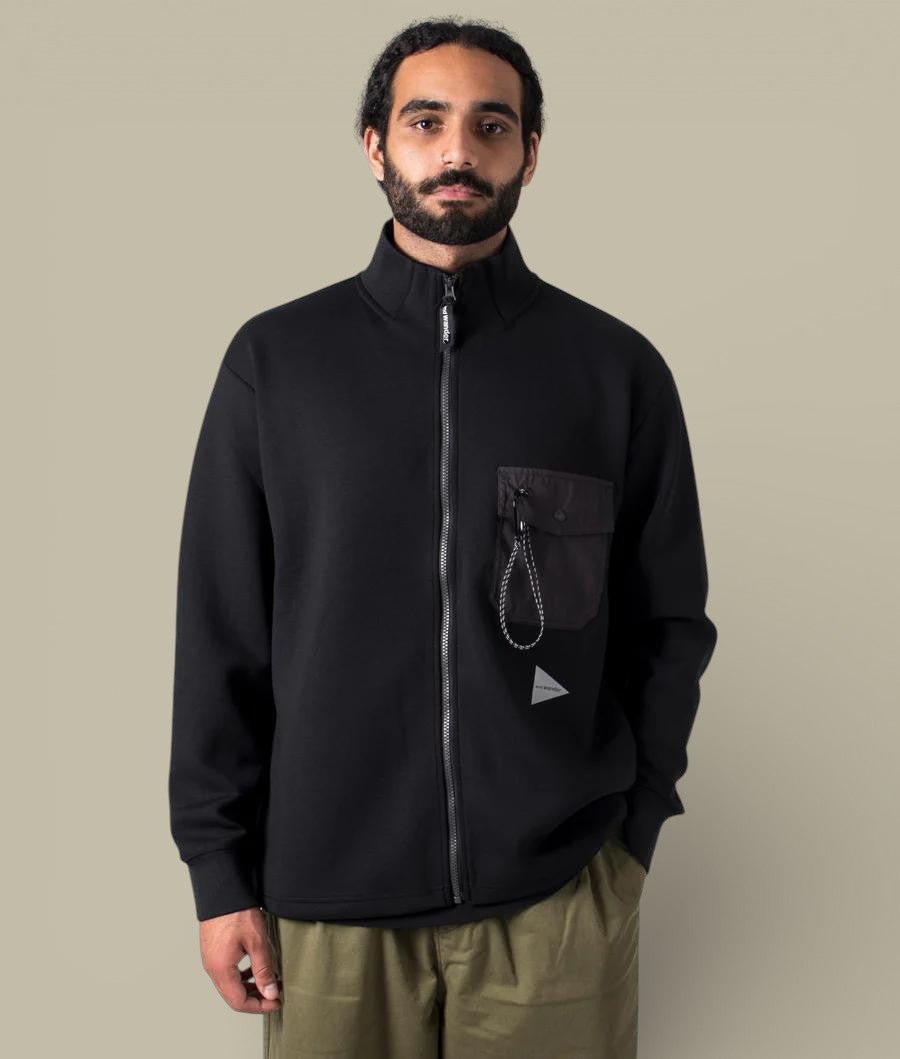 Veste And wander Noir - Col Montant - veste