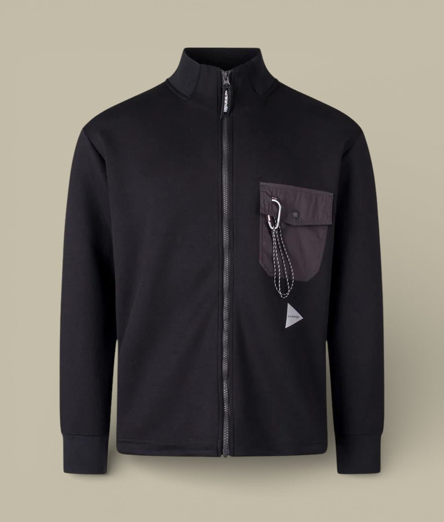 Veste And wander Noir - Col Montant - veste