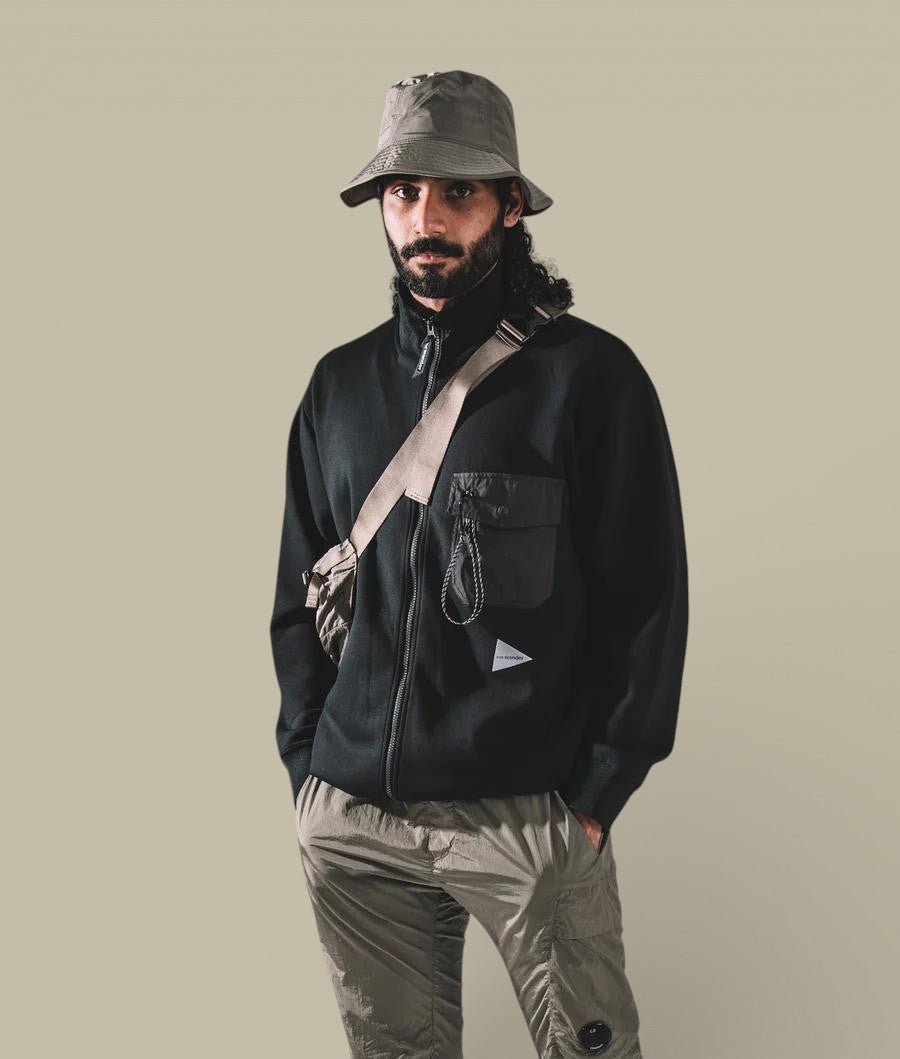 Veste And wander Noir - Col Montant - veste