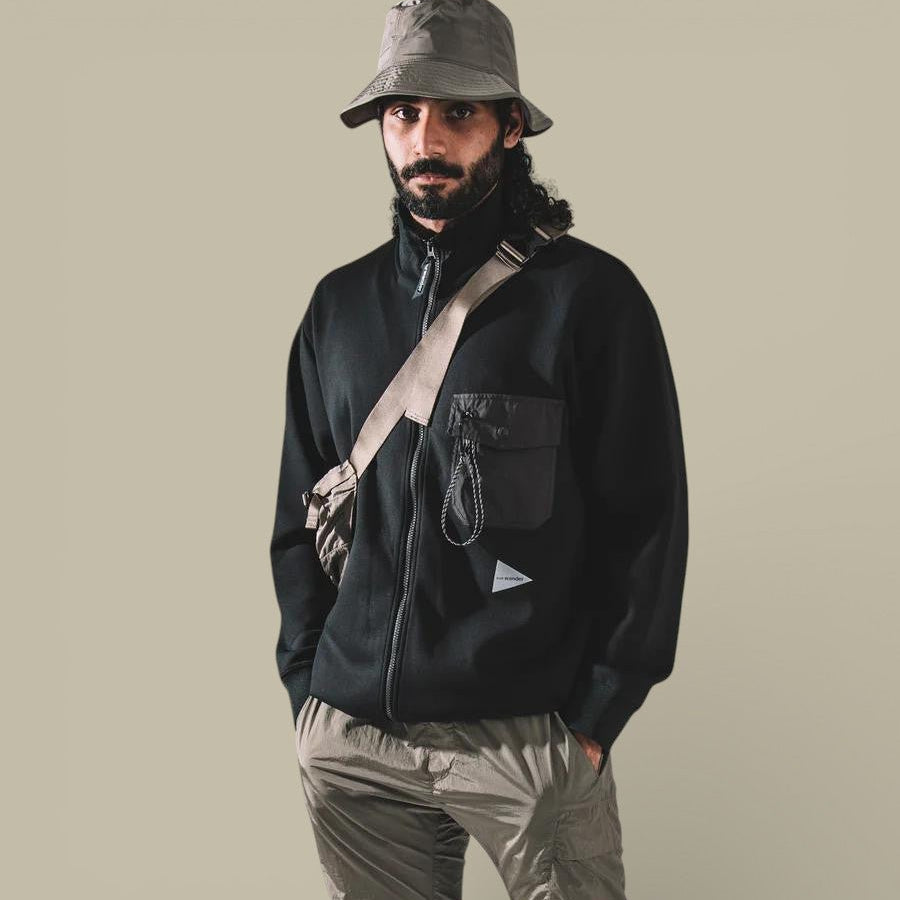 Veste And wander Noir - Col Montant - veste