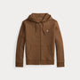 Veste Capuche Ralph Lauren Marron - SWEAT À CAPUCHE À DOUBLE MAILLE AVEC FERMETURE ÉCLAIR INTÉGRALE Ralph Lauren