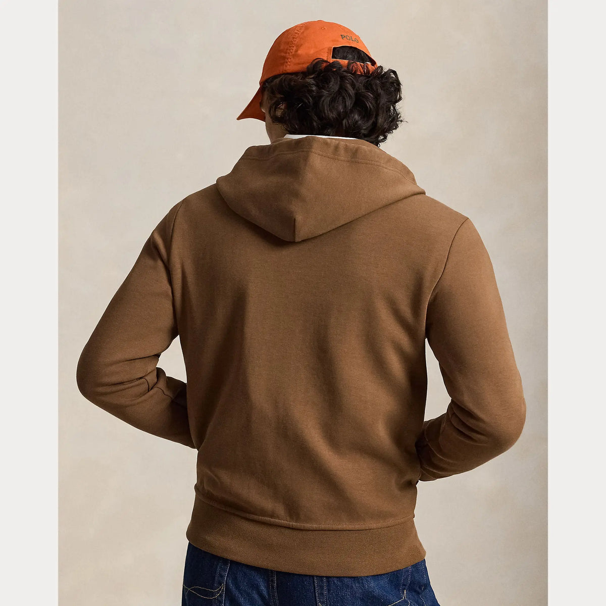 Veste Capuche Ralph Lauren Marron - SWEAT À CAPUCHE À DOUBLE MAILLE AVEC FERMETURE ÉCLAIR INTÉGRALE Ralph Lauren