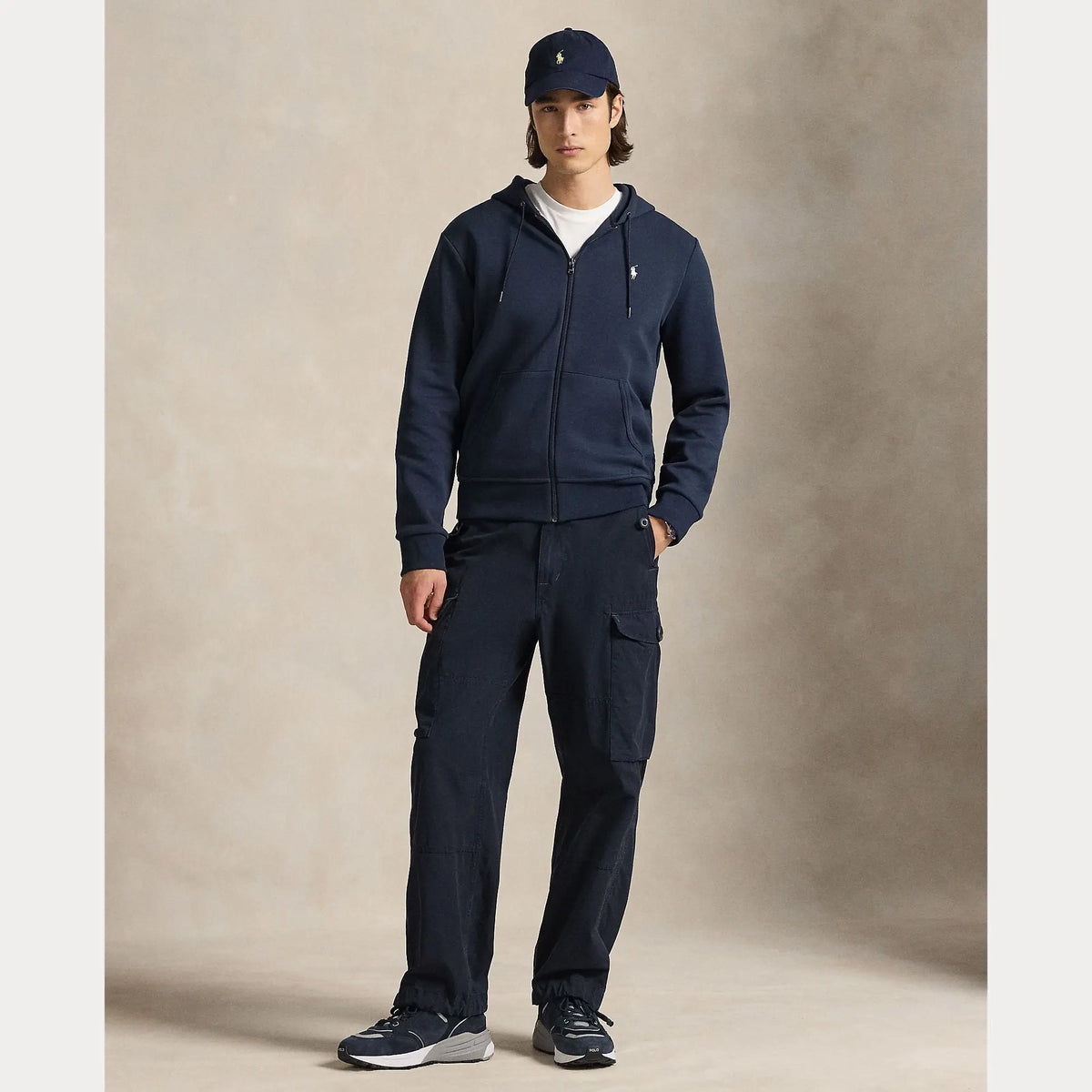 Veste Capuche Ralph Lauren Bleu Marine - SWEAT À CAPUCHE À DOUBLE MAILLE AVEC FERMETURE ÉCLAIR INTÉGRALE L'Engrenage