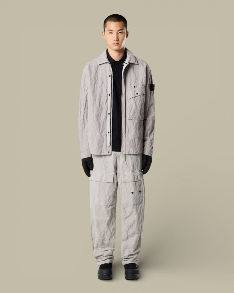 Veste Stone Island Gris - Surchemise WRINKLED CORDUROY - veste